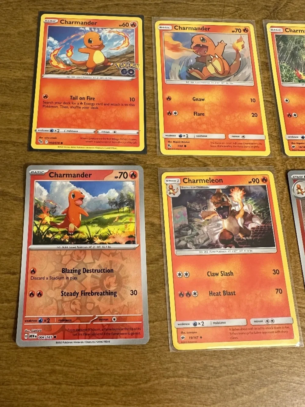 Lot of 6 Charmander/Charmeleon Cards